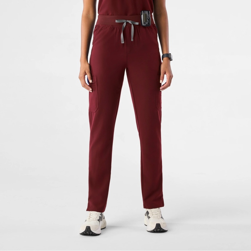 FIGS Yola Skinny Scrub Pants XS Petite Burgundy Nurse Medical Uniform
